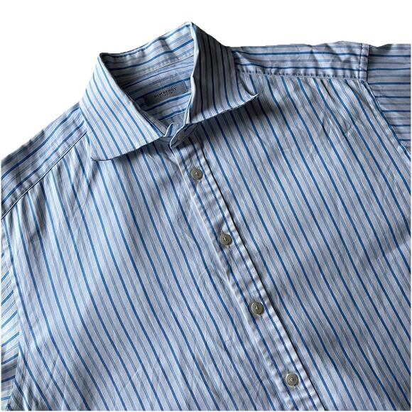 Burberry London Striped Button up Dress Shirt Size 16 | 41 Preppy Career Office - Picture 7 of 7